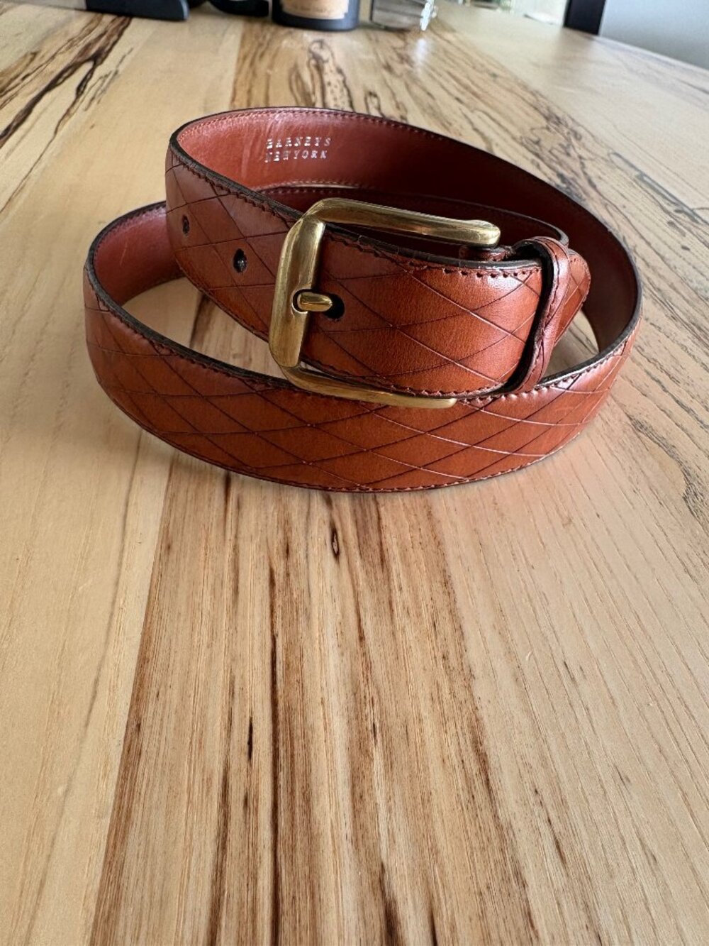 Barneys New York Men's brown leather belt size 32